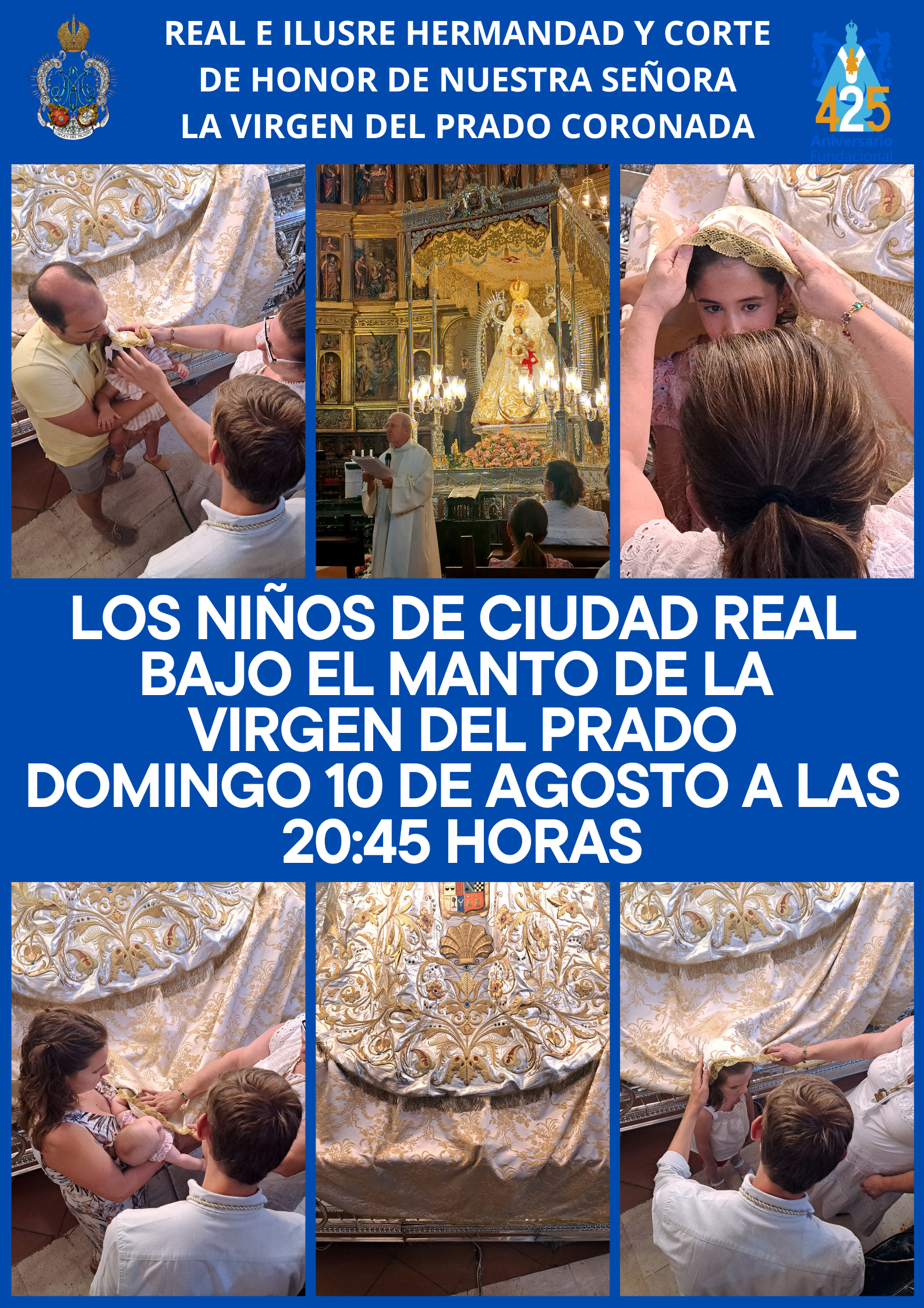 LOS NIÑOS DE CIUDAD REAL BAJO EL MANTO DE LA VIRGEN DEL PRADO