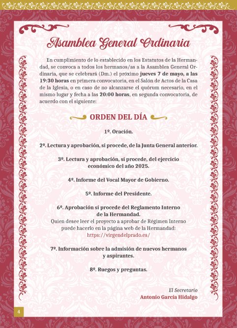 CONVOCATORIA ASAMBLEA GENERAL ORDINARIA